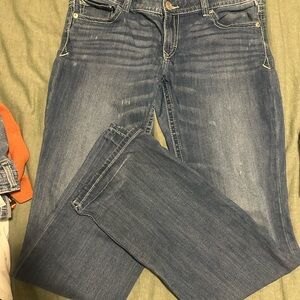 Express Women's Straight Leg Jeans in Denim Blue